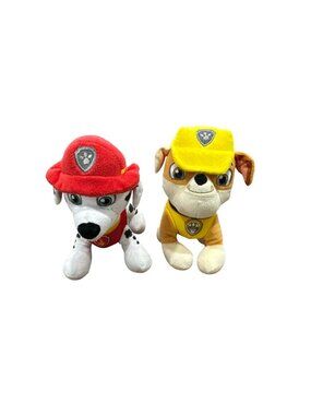 Paw Patrol Marshall & Rubble Plush Toy Set 6" Soft Stuffed Animals Kids